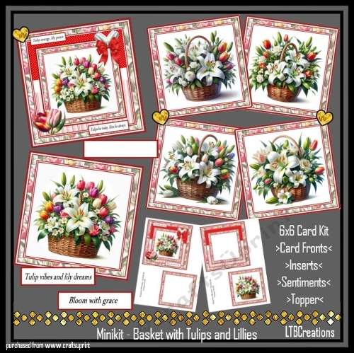 Minikit Basket with Tulips and Lillies