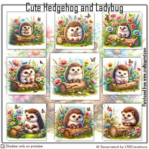 Cute Hedgehog and Ladybug