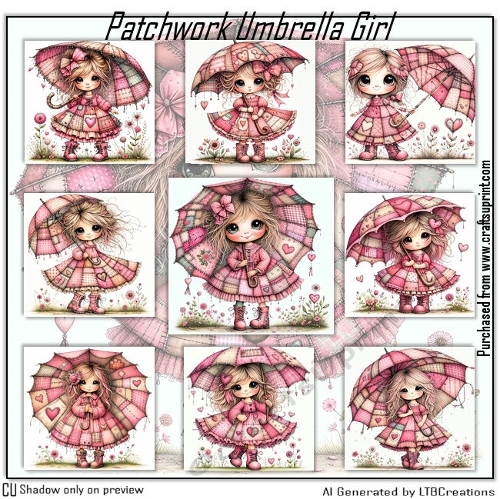 Patchwork Umbrella Girl