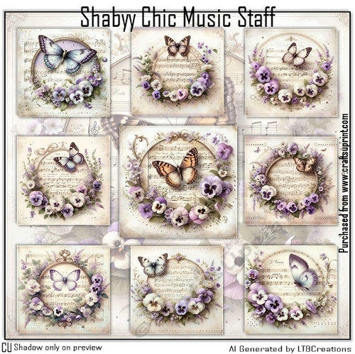 Chabby Chic Music Staff 