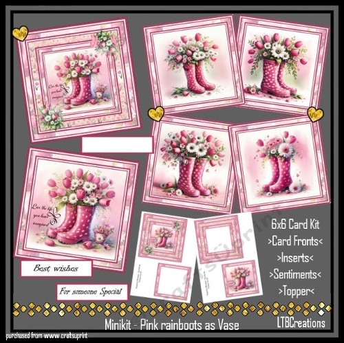 Minikit - Pink Rainboots as Vase 