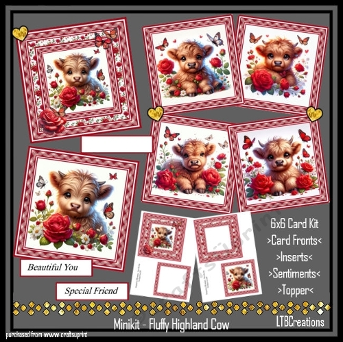 Minikit Fluffy Highland Cow
