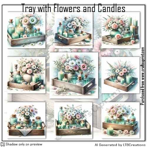 Tray with Flowers and Candles