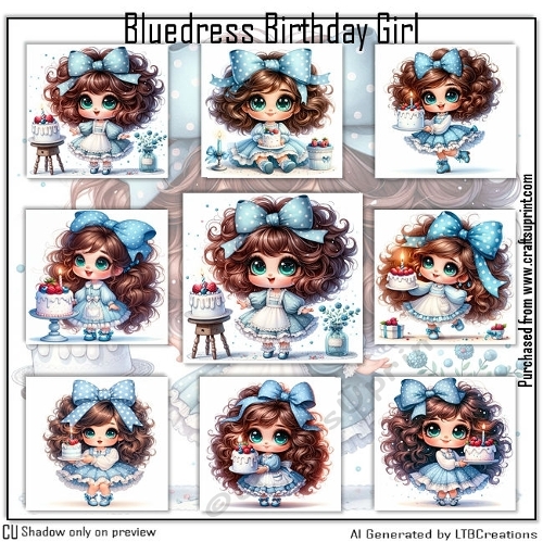 Blue dress Birthday Girl 