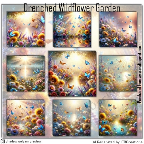 Drenched Wildflower Garden