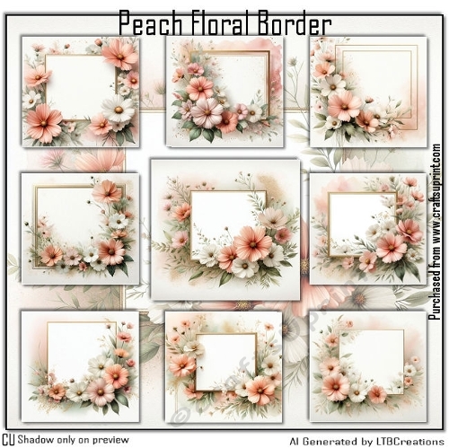 Peach Floral Border