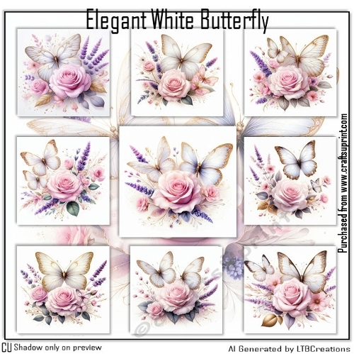 Elegant White Butterfly