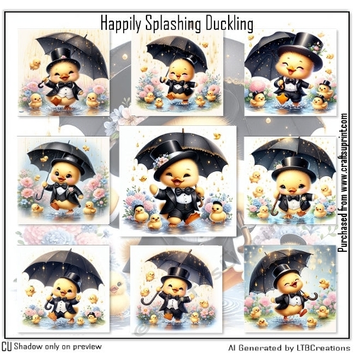 Happily Splashing Duckling