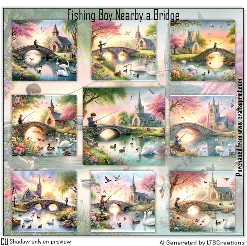 Fishing Boy Nearby a Bridge