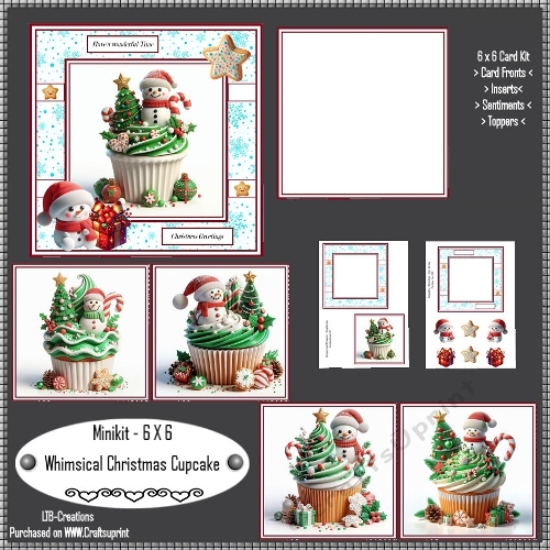 Minikit Whimsical Christmas Cupcake