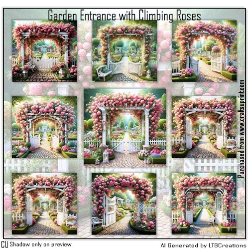 Garden Entrance with Climbing Roses