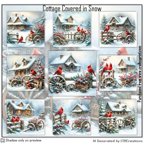 Cottage Covered in Snow