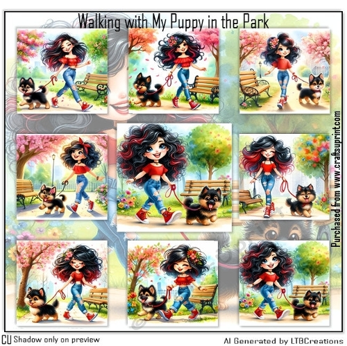 Walking with My Puppy in the Park