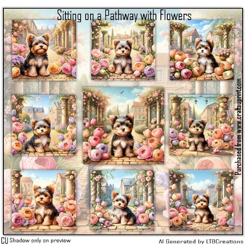 Sitting on a Patway with Flowers