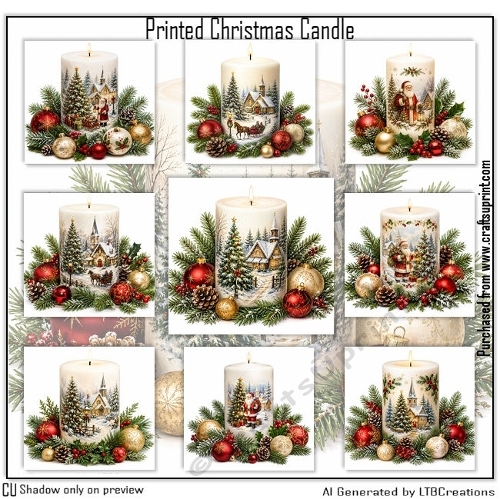 Printed Christmas Candle 
