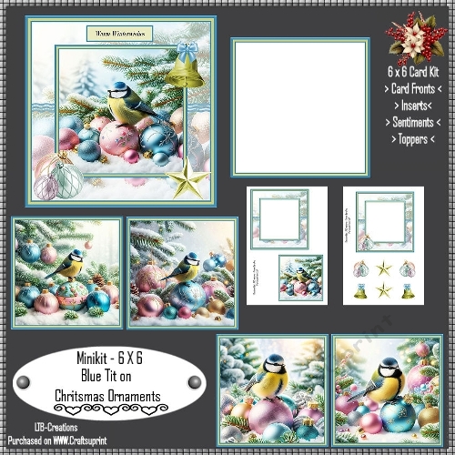 Minikit Blue Tit on Christmas Ornaments
