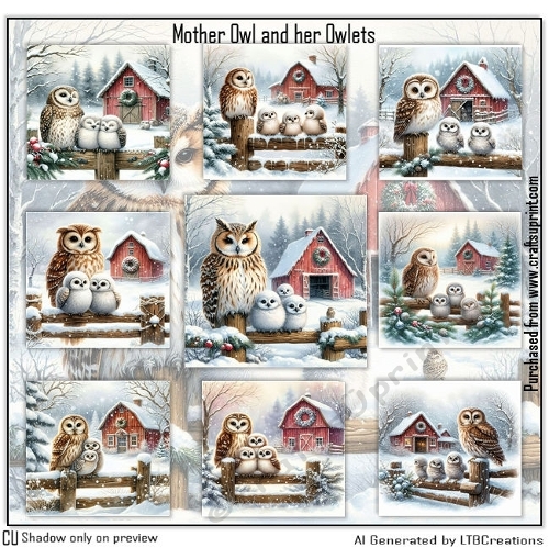 Mother Owl and her Owlets