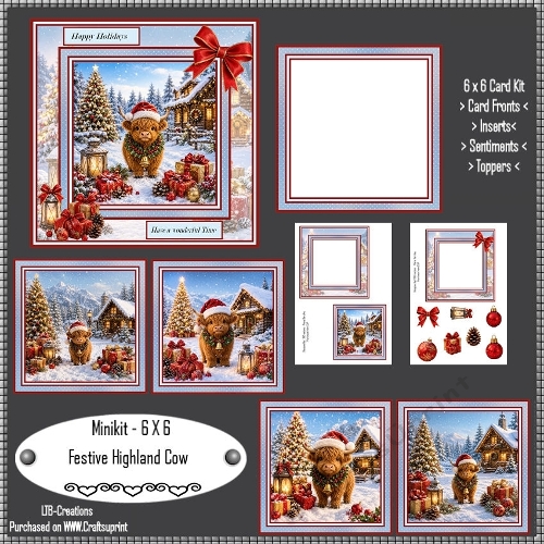 Minikit Festive Highland Cow