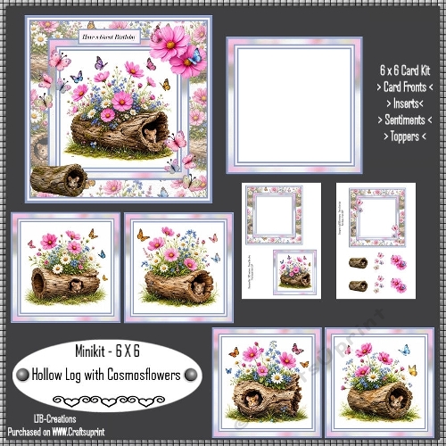 Minikit Hollow Log with Cosmosflowers
