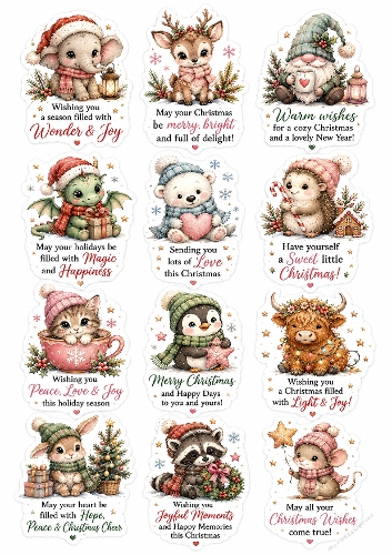 Whimsical Christmas Stickers 02