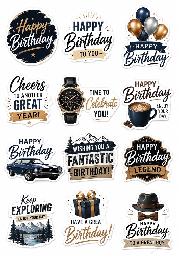 Birthday Stickers Male 01