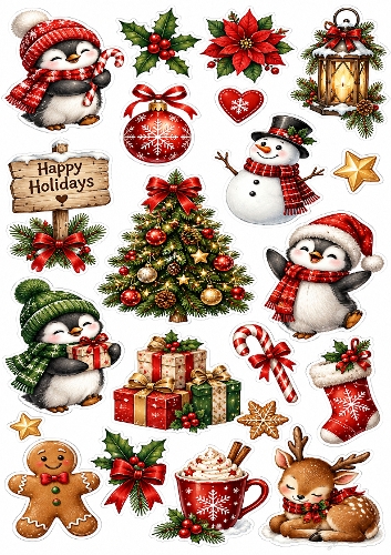 Whimsical Christmas Stickers 03