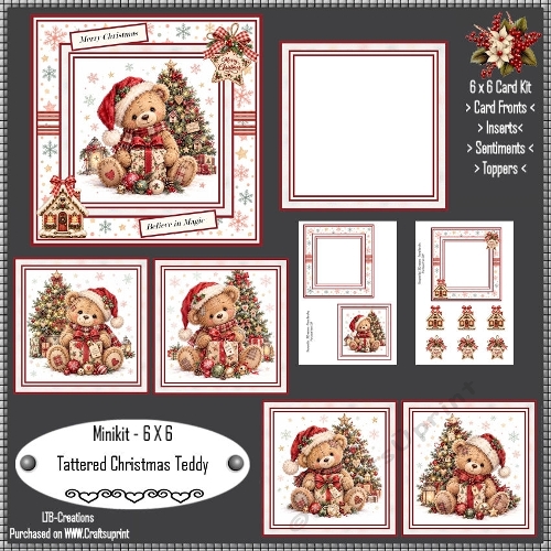 Minikit Tattered Christmas Teddy