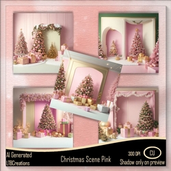 Christmas Scene Pink