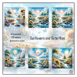 Sunflowers and Butterflies
