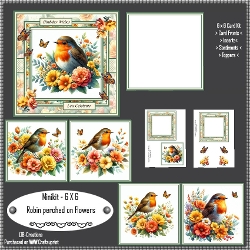 Minikit Robin perched on Flowers