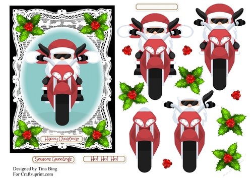 Santa on a motorbike