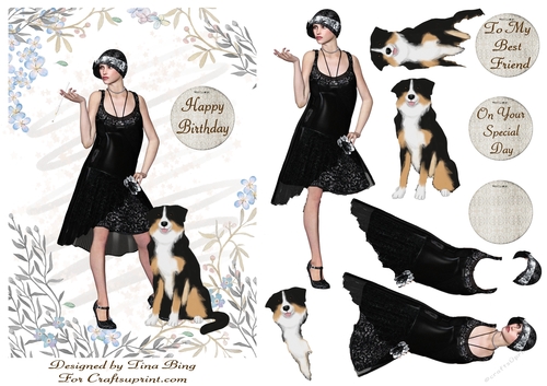 Art Deco Lady & Dog