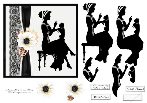 Silhouette lady with a dog