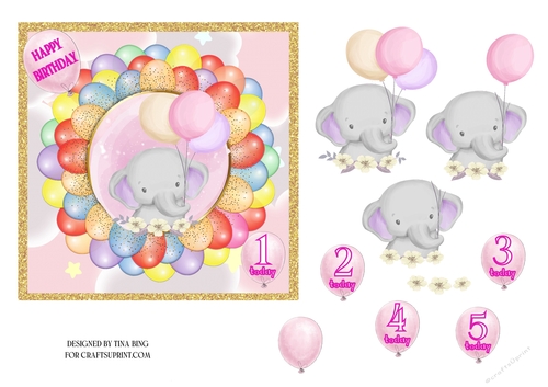 Elephant and balloons