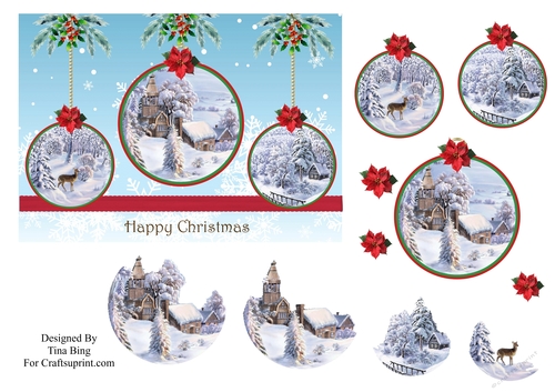 Christmas scenes baubles