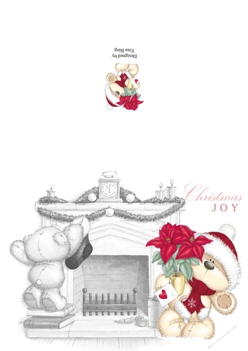 Black and White Christmas with a poinsettia bear