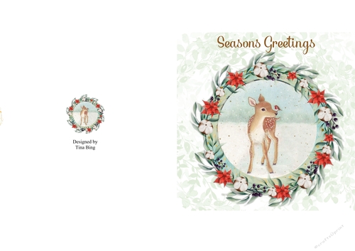 5x5 Deer Christmas card