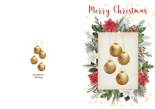 A5 Christmas Bauble  Card