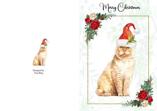 A5 Christmas Cat Card