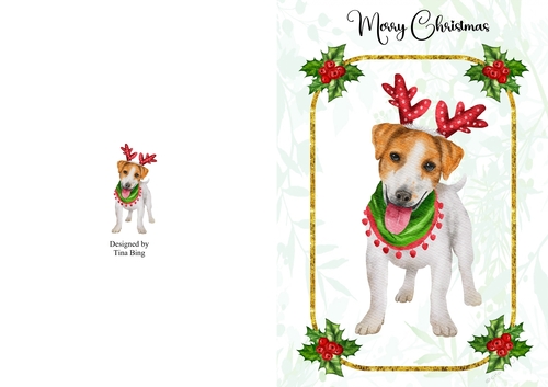 A5 Christmas Jack Russel Card