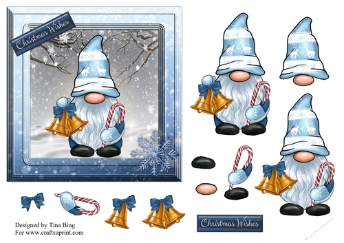 Christmas blue gnome