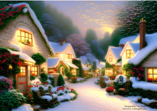 Snowy winter cottages 12