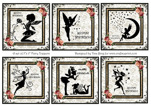 Gold Fairy Silhouettes
