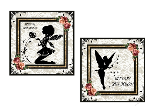 Gold Fairy Silhouettes 3