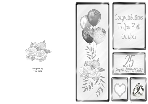 25th Balloon Anniversary card