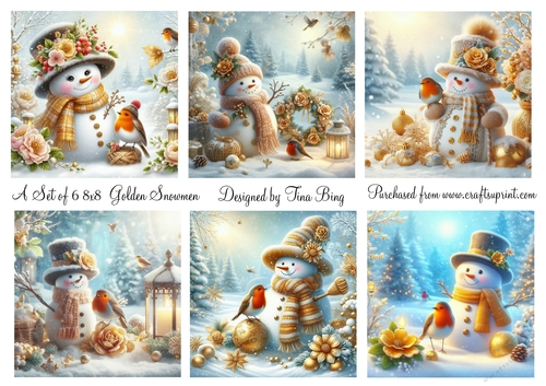 Golden snowmen set 1