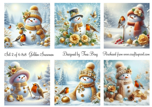 Golden snowmen set 2