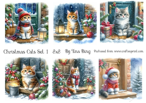 Christmas cats set 1