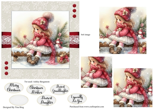 Christmas Girl in the  Snow
