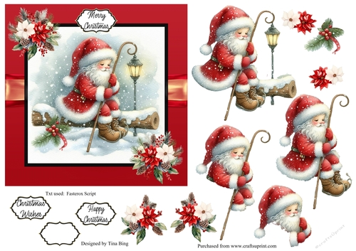Santa on a log